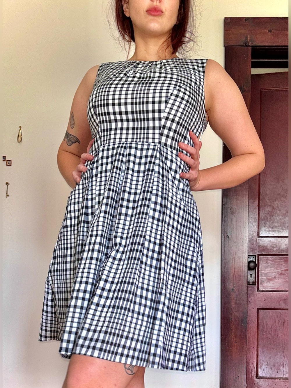 The Limited Classic Black and White Gingham Fit & Flare Dress Size 4